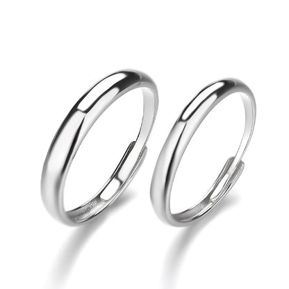 925 Sterling Silver Rings Adjustable Minimalist Matching Rings For Couples