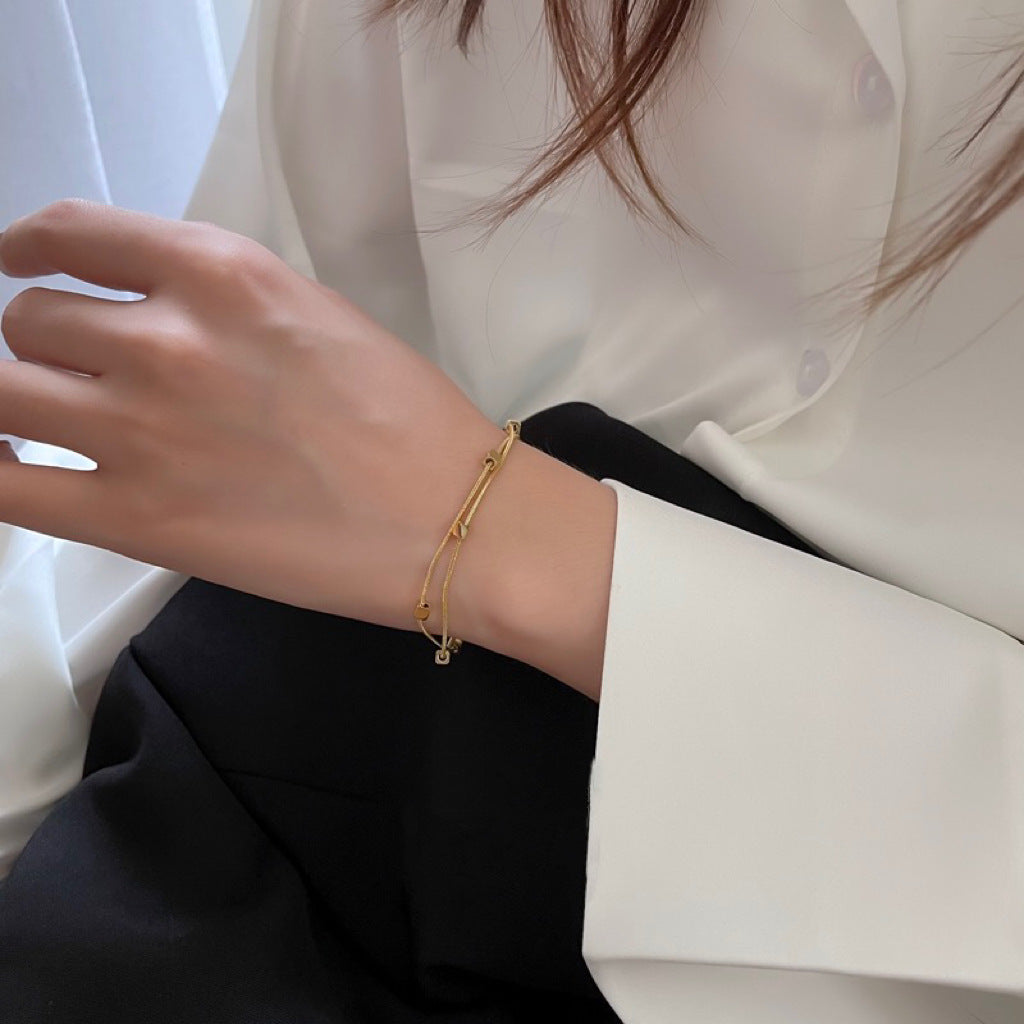 Women Dainty Gold Layered Bracelets Gifts for Her Trendy Bracelets