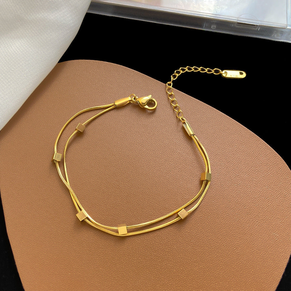 Women Dainty Gold Layered Bracelets Gifts for Her Trendy Bracelets
