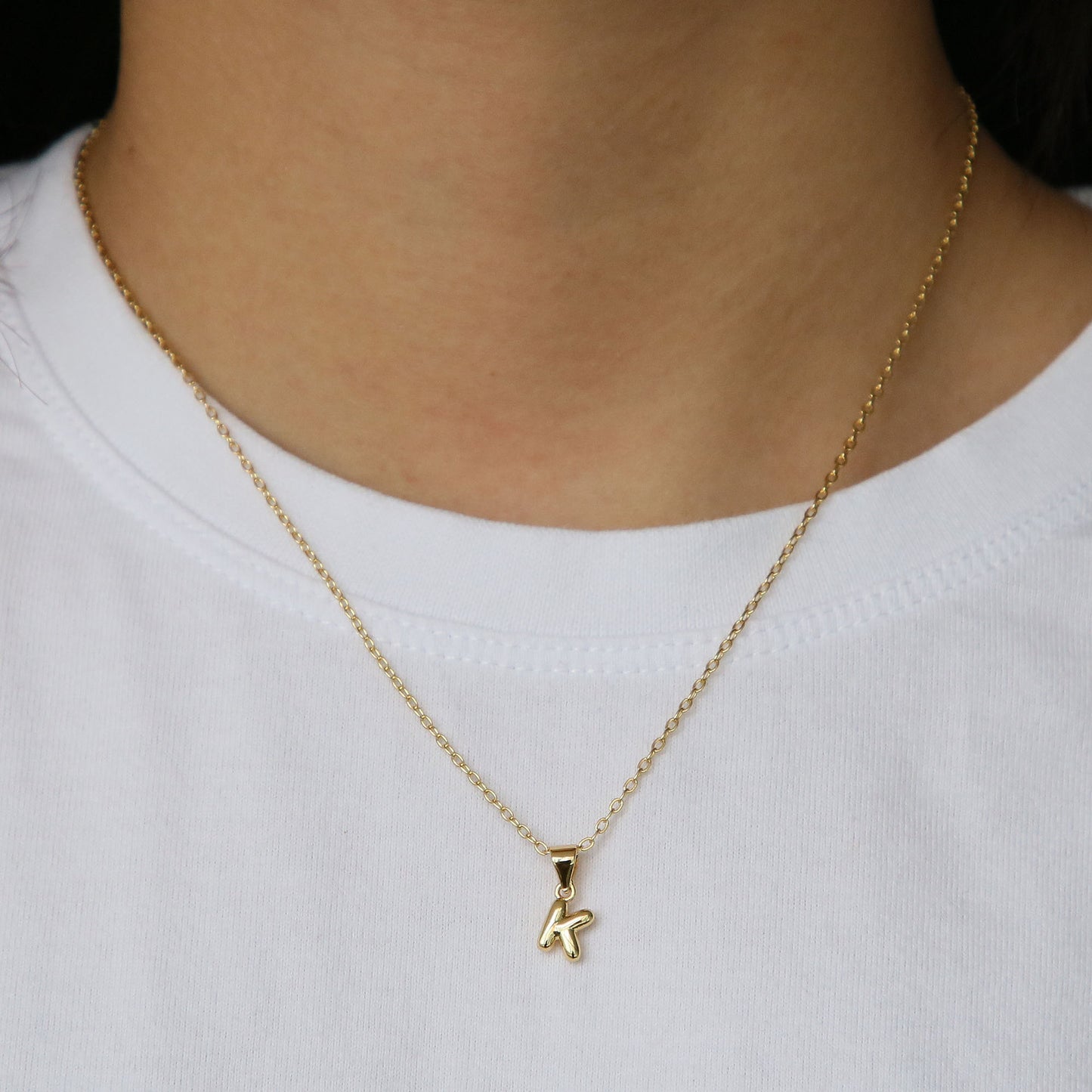 k initial necklace gold