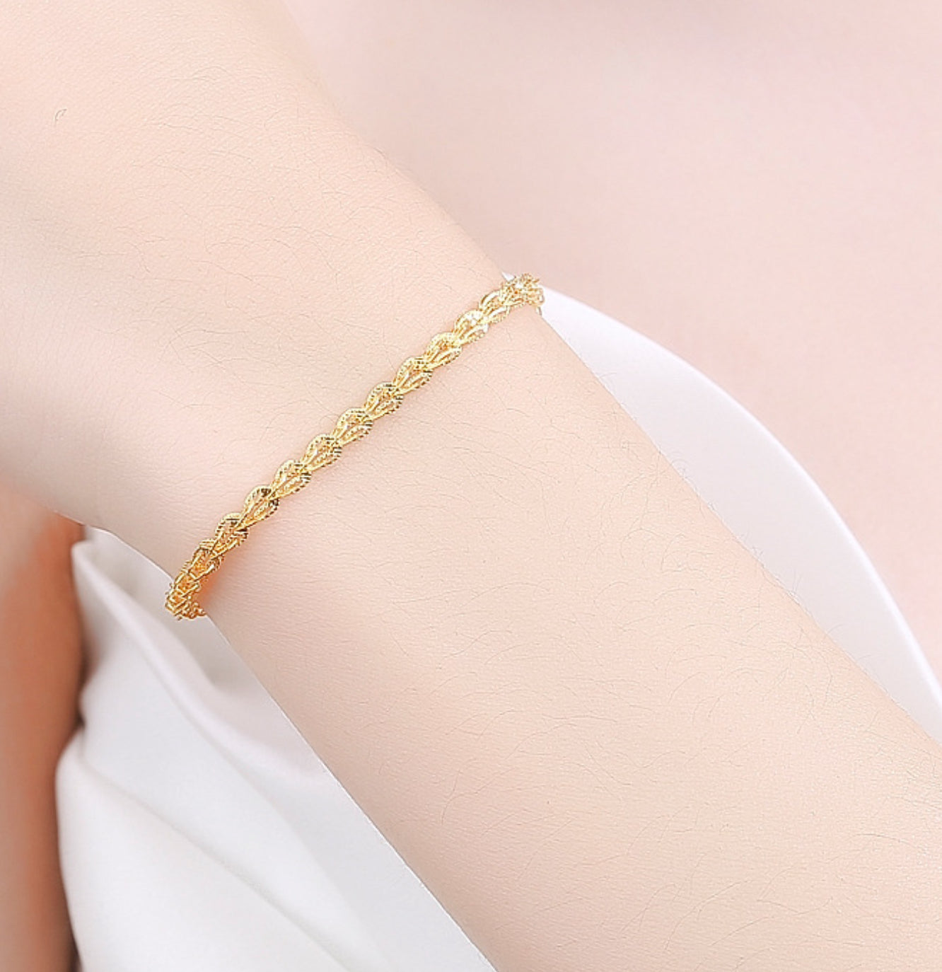 Dainty 925 Sterling Silver Bracelet for Women Good Luck Bracelet Gifts for Mother Girl Friend gold