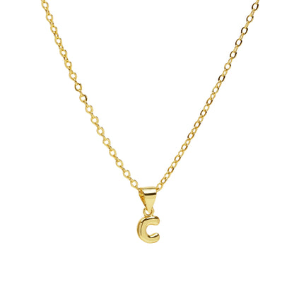 c initial necklace gold