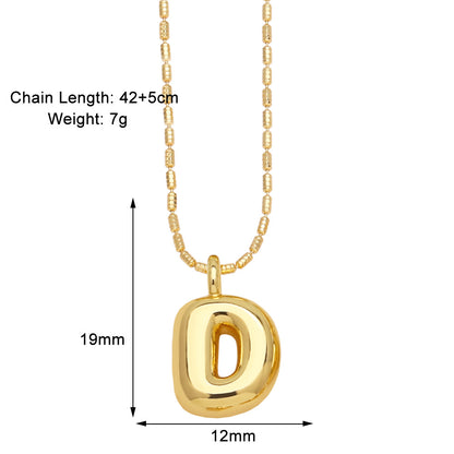 Bubble Letter Necklace Gold Dainty Balloon Initial Pendant Necklaces d