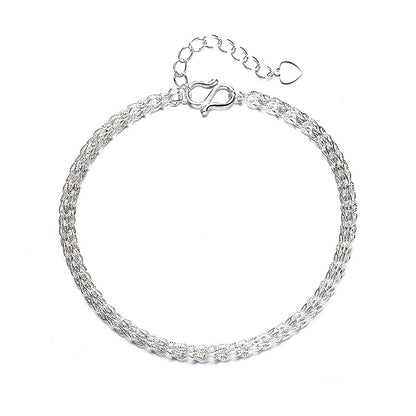 Dainty 925 Sterling Silver Bracelet for Women Good Luck Bracelet Gifts for Mother Girl Friend