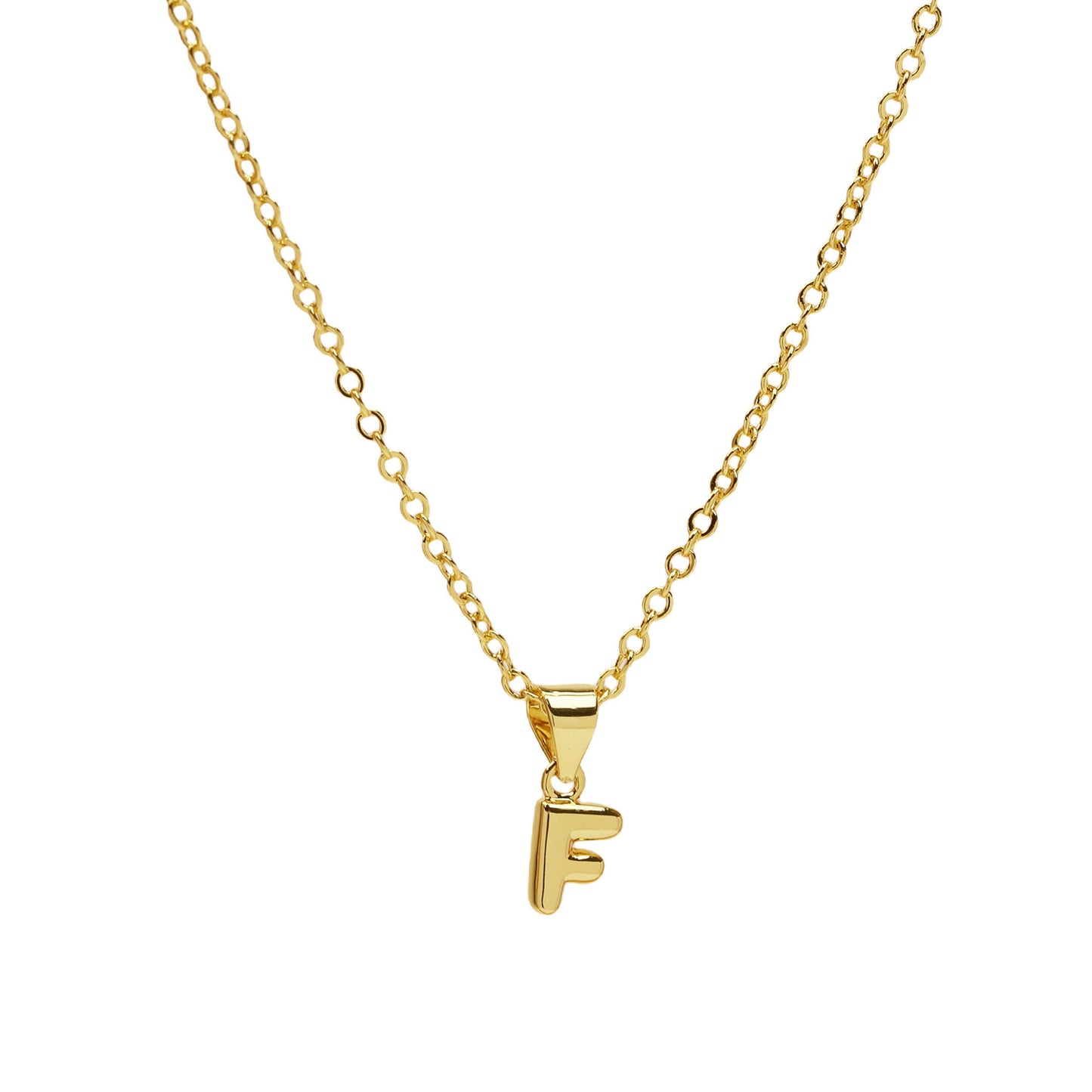 f initial necklace gold