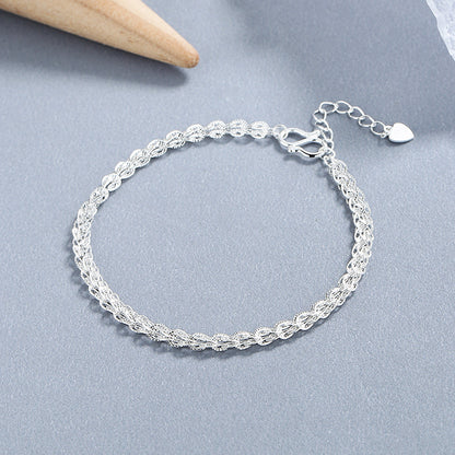 Dainty 925 Sterling Silver Bracelet for Women Good Luck Bracelet Gifts for Mother Girl Friend silver