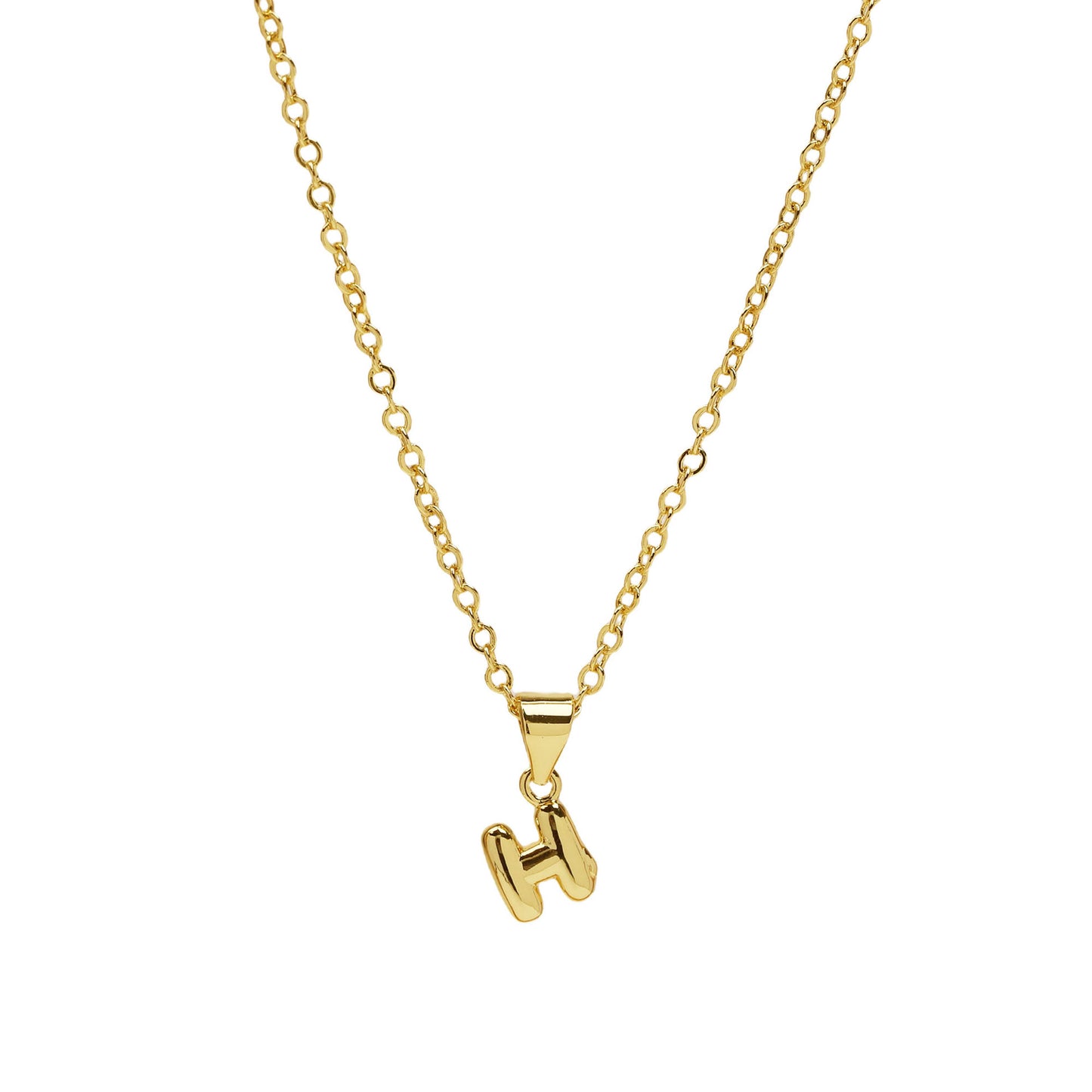 h initial necklace gold