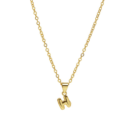 h initial necklace gold