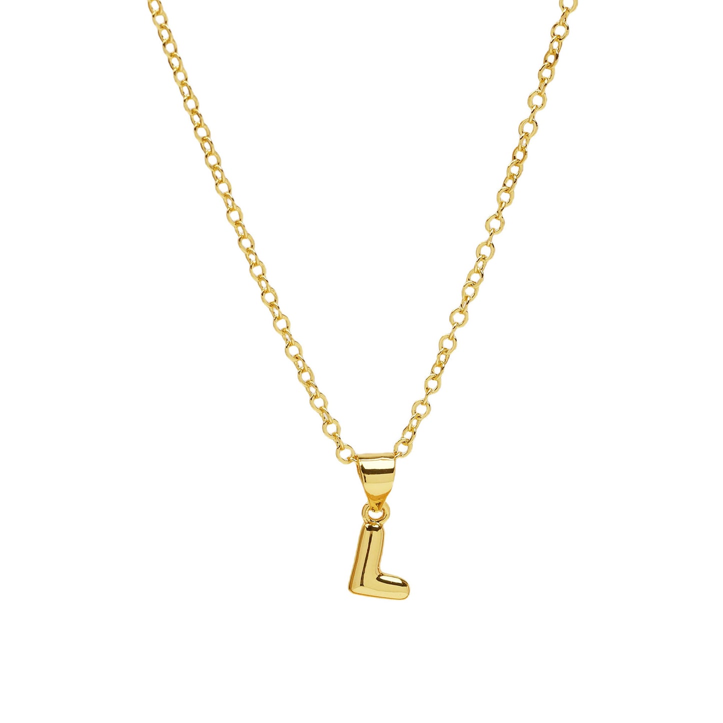 l initial necklace gold