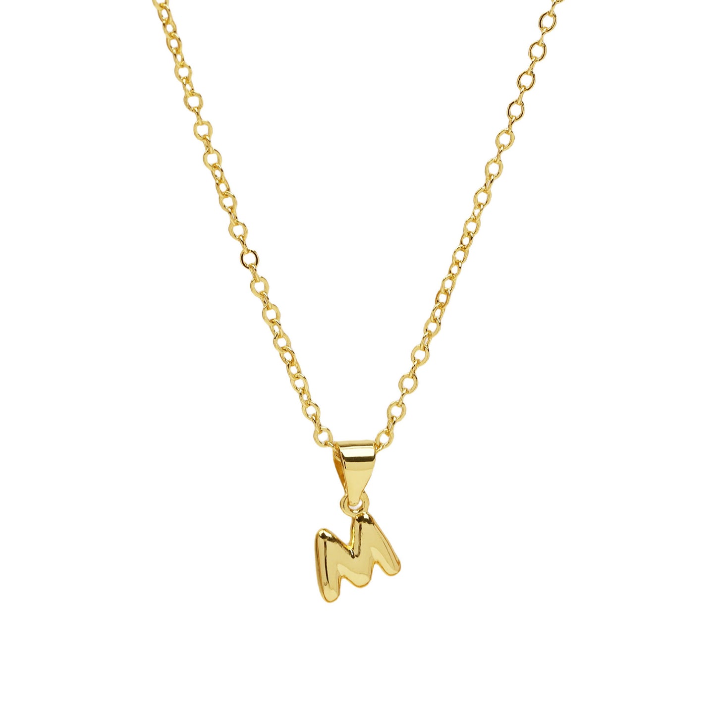 m initial necklace gold