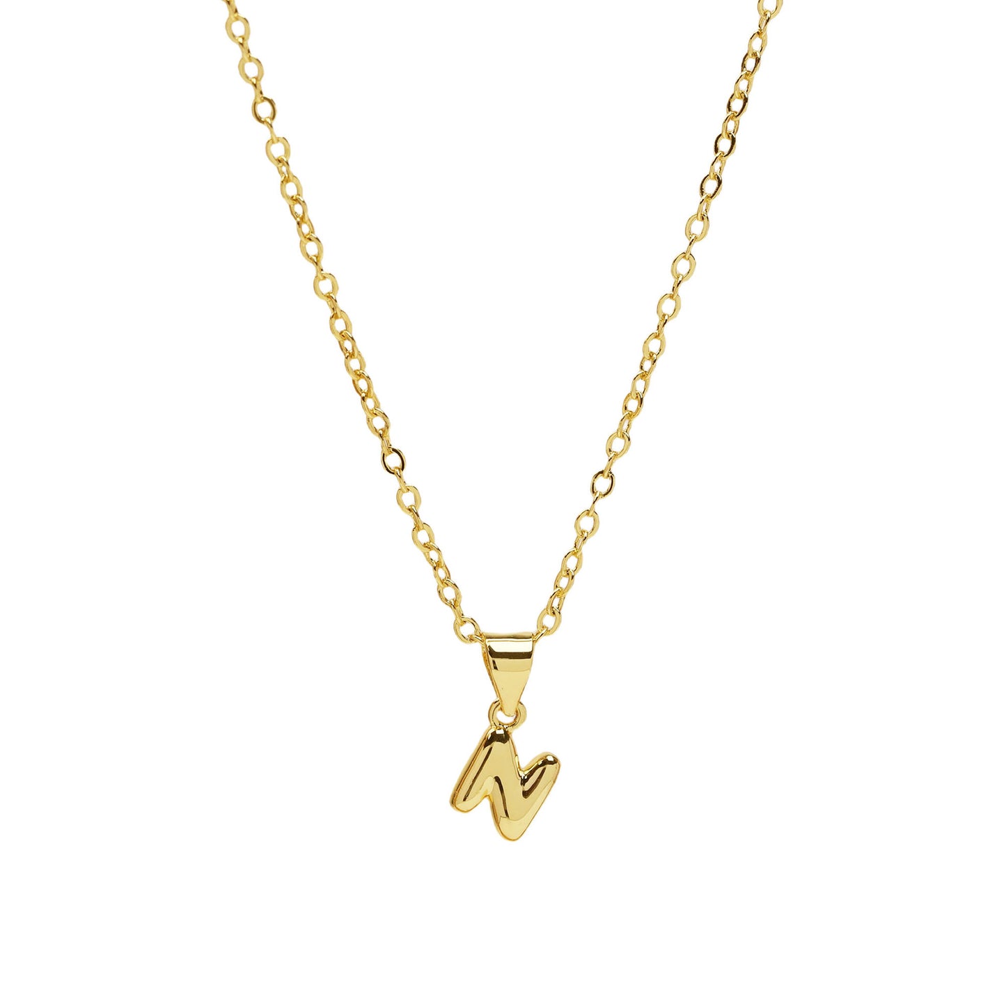 n initial necklace gold