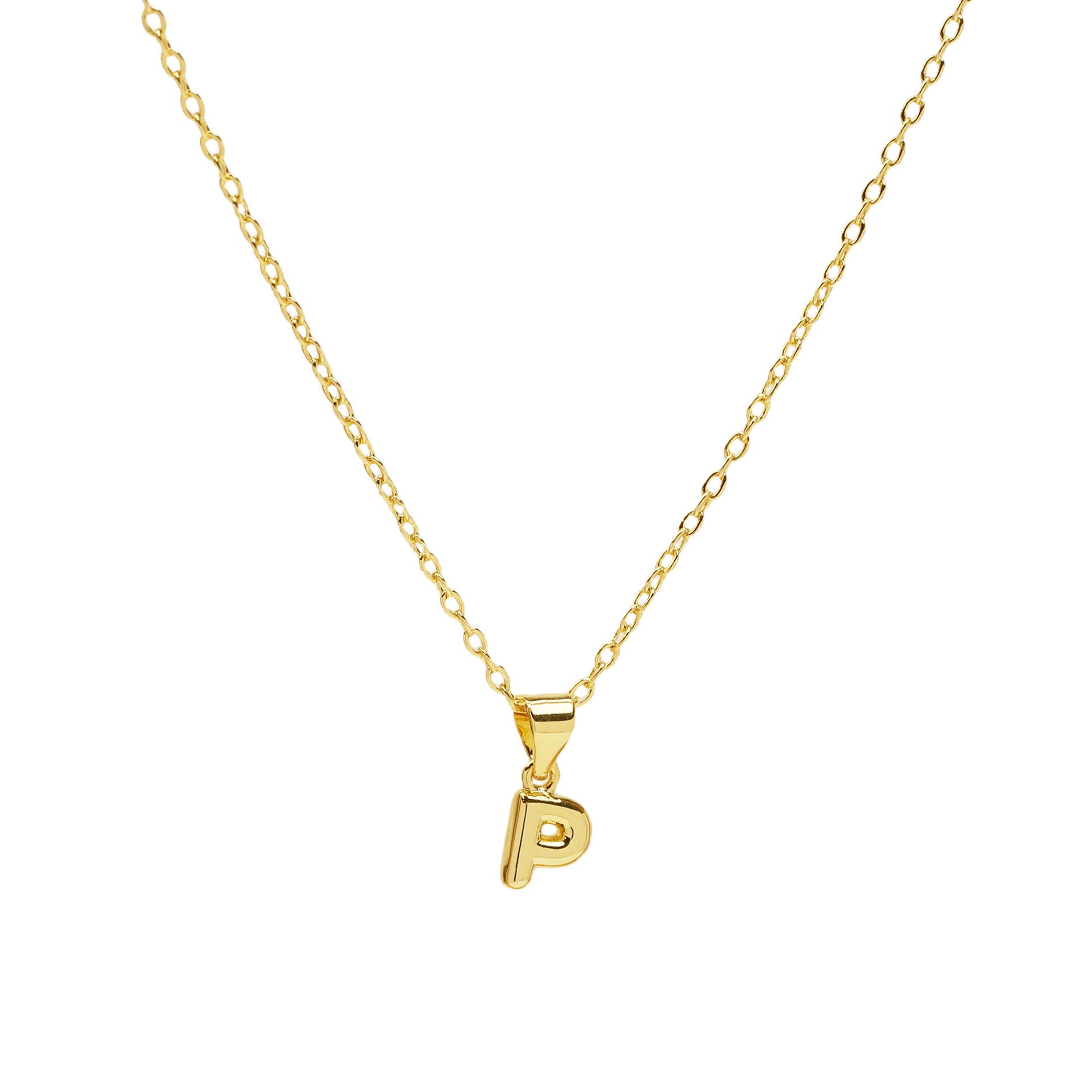 p initial necklace gold