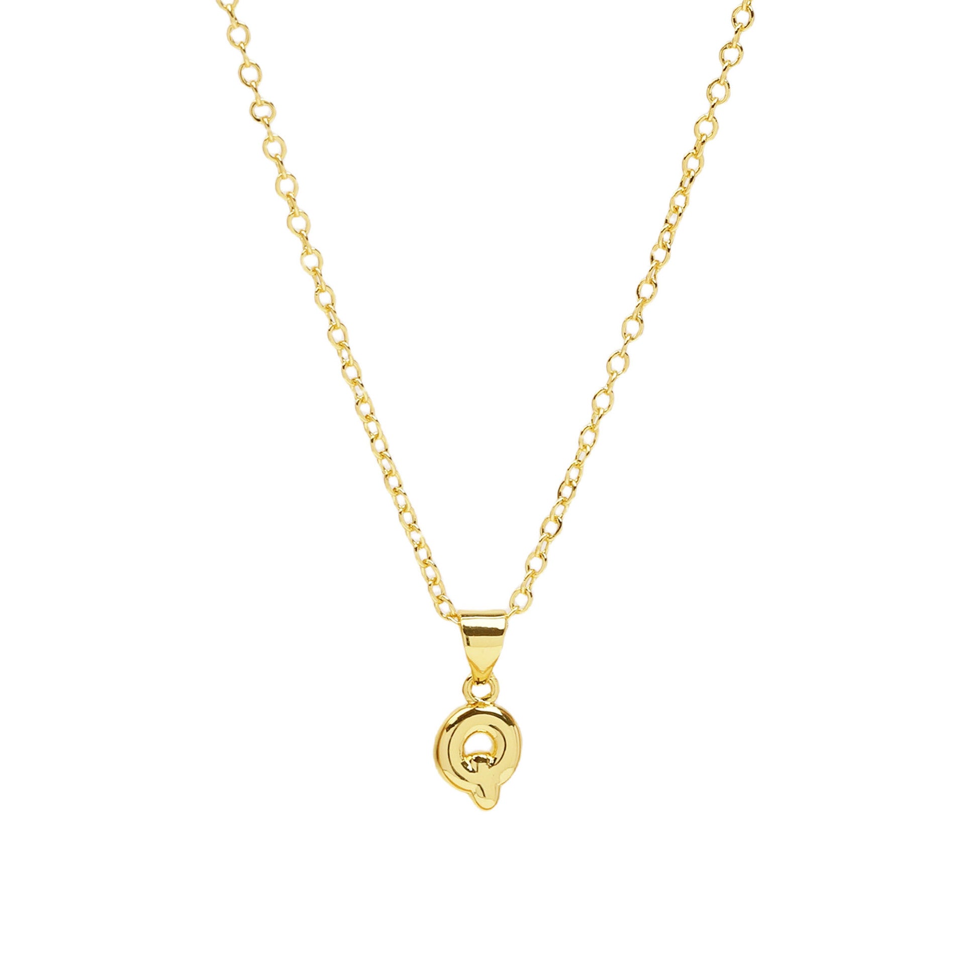 q initial necklace gold
