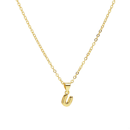 u initial necklace gold