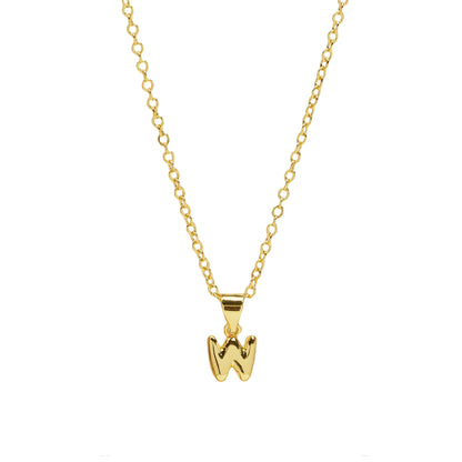 w initial necklace gold