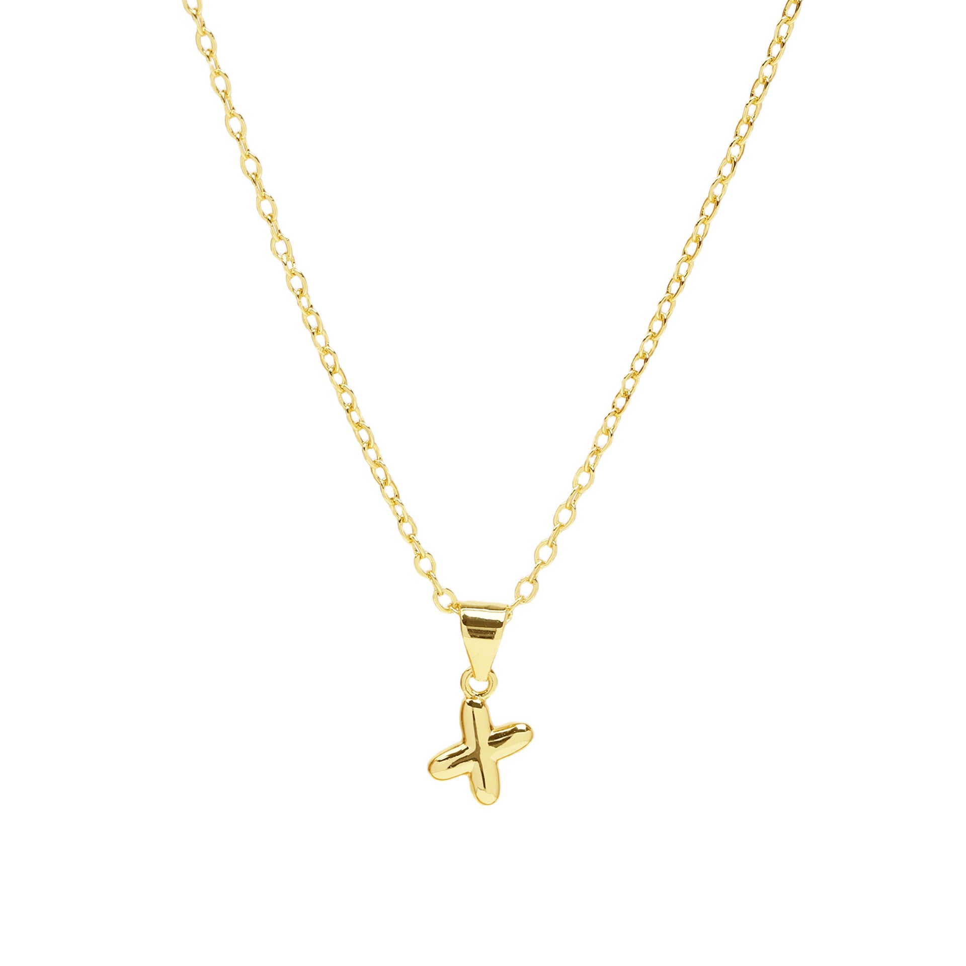x initial necklace gold