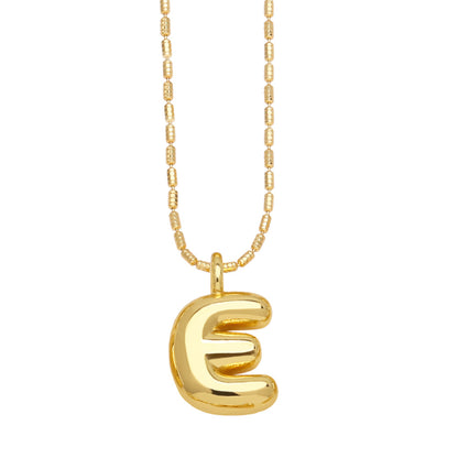 Bubble Letter Necklace Gold Dainty Balloon Initial Pendant Necklaces e