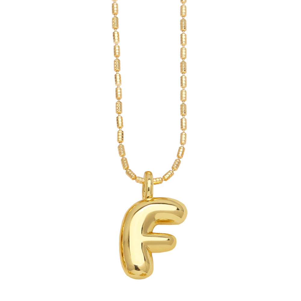Bubble Letter Necklace Gold Dainty Balloon Initial Pendant Necklaces f