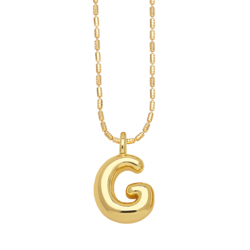 Bubble Letter Necklace Gold Dainty Balloon Initial Pendant Necklaces g