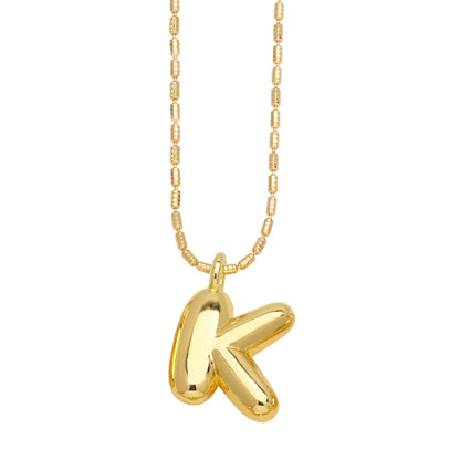 Bubble Letter Necklace Gold Dainty Balloon Initial Pendant Necklaces k