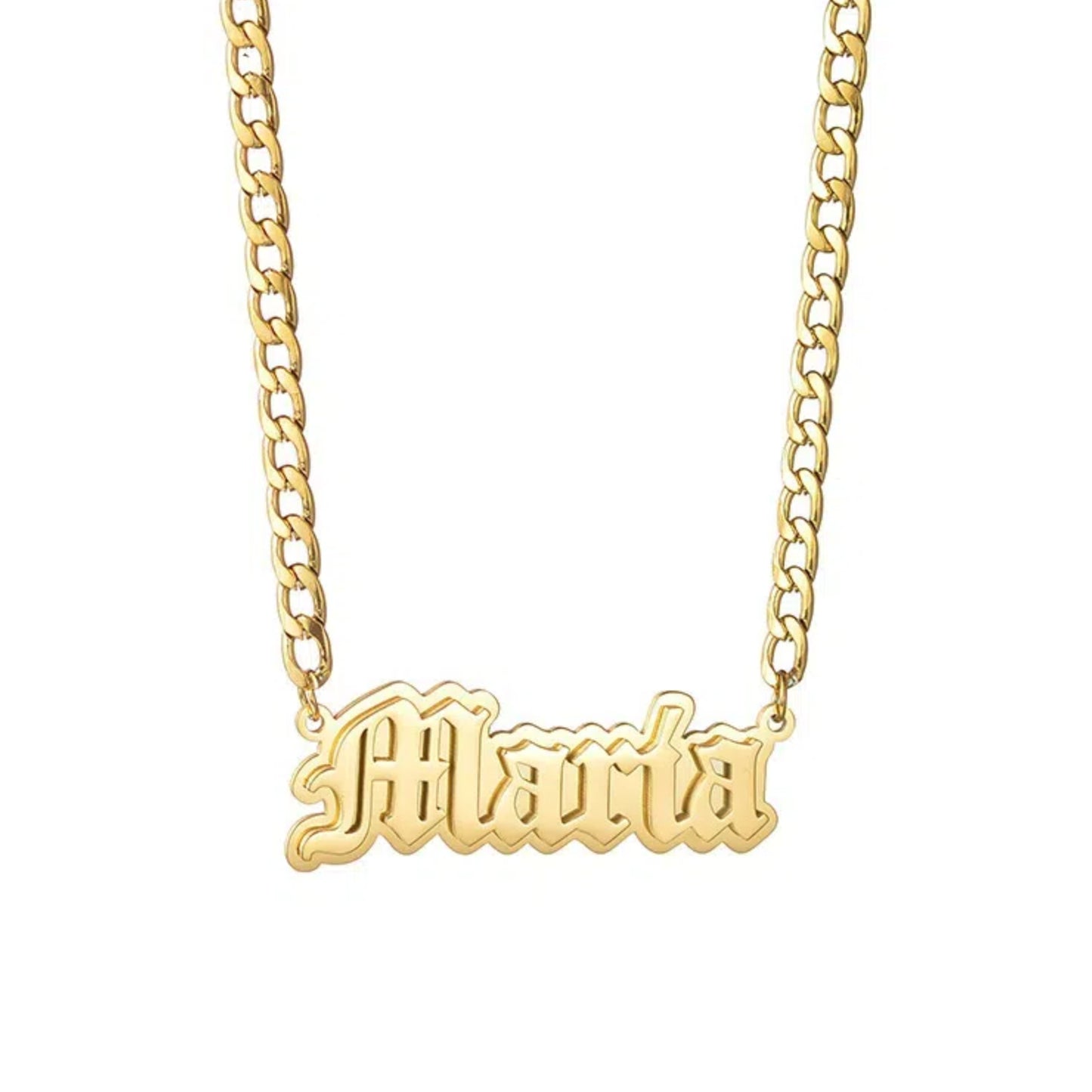 Men Gold Name Chain Custom Name Necklace Old English