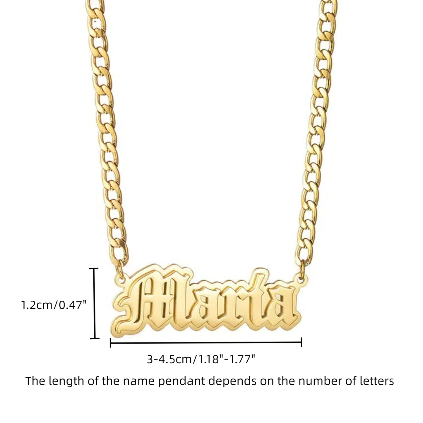 Men Gold Name Chain Custom Name Necklace Old English