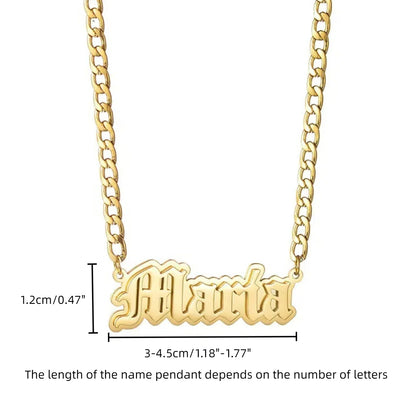 Men Gold Name Chain Custom Name Necklace Old English