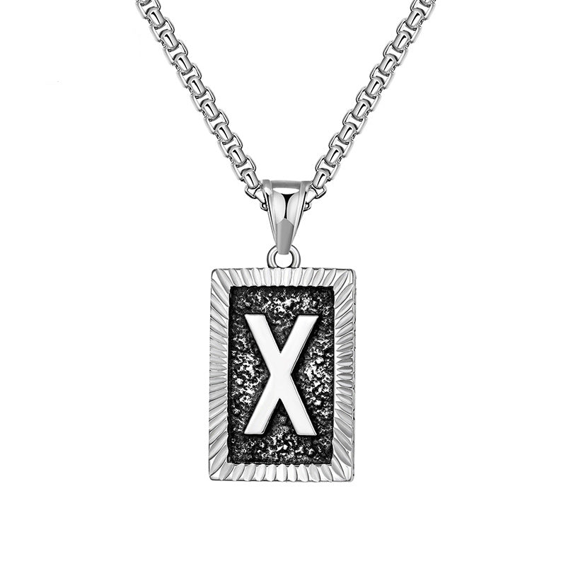 Mens Chain With Initial Mens Necklace With Initial Charm