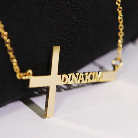 Name Necklace Cross