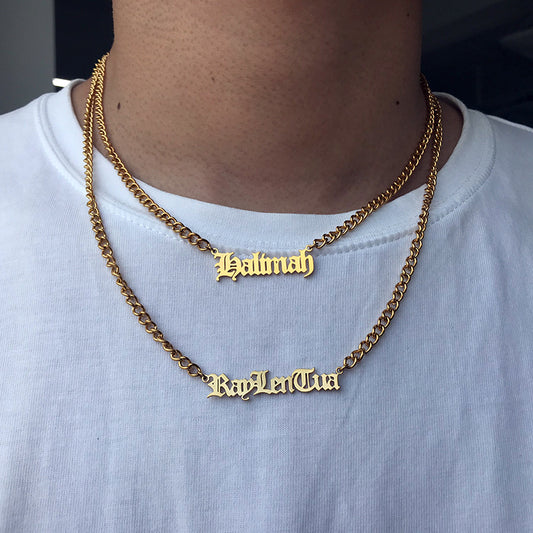 MEN Old English Necklace Name Chain