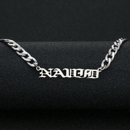 old english Name Necklace For MEN