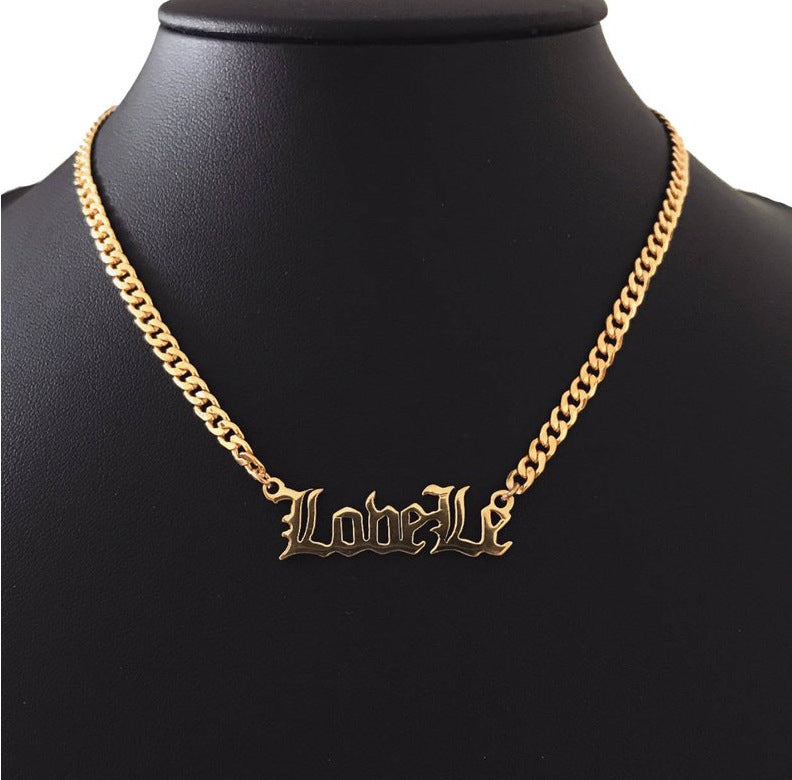old english Name Necklace For MEN