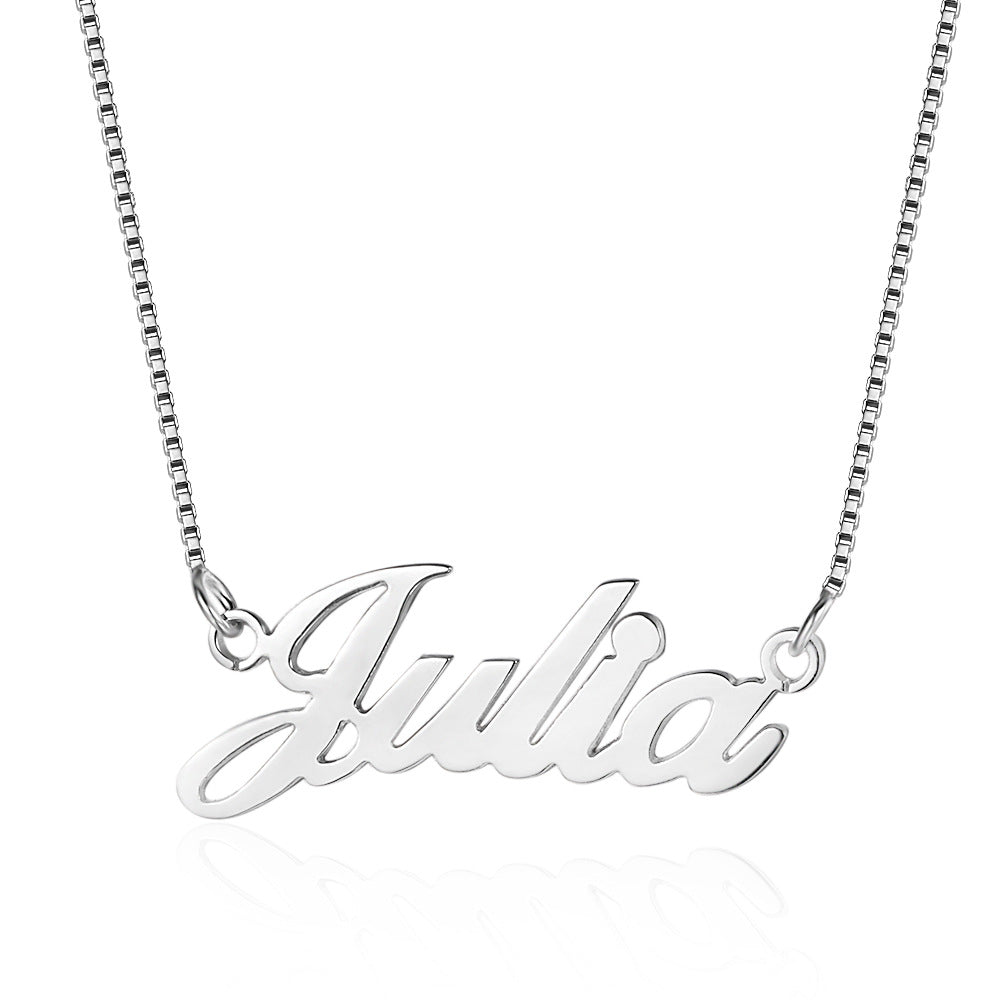 925 Name Necklace Sterling Silver Gold Name Necklace