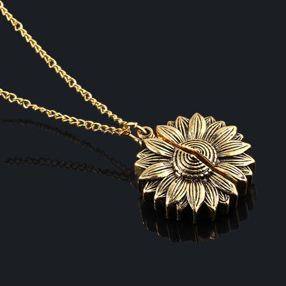  Vintage Sunflower Pendant Necklace Sunflower Necklace For Women gold