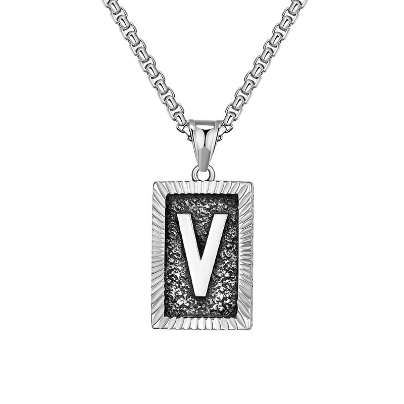 Mens Chain With Initial Mens Necklace With Initial Charm