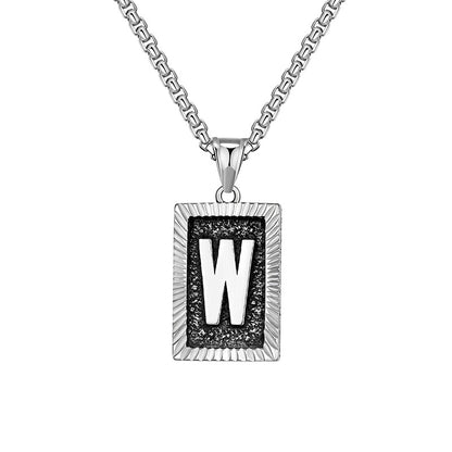 Mens Chain With Initial Mens Necklace With Initial Charm