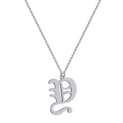 Old English Mens Initial Necklace Pendants With Name