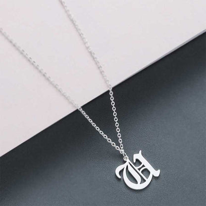 Old English Mens Initial Necklace Pendants With Name