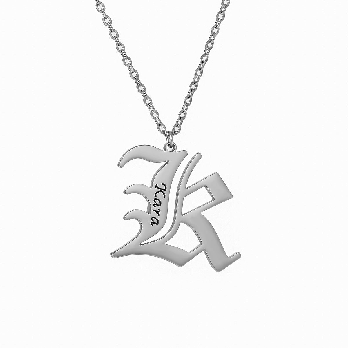 Old English Mens Initial Necklace Pendants With Name