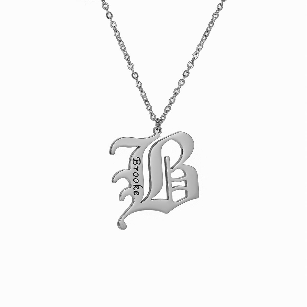 Old English Mens Initial Necklace Pendants With Name