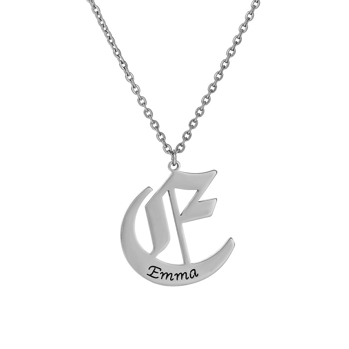 Old English Mens Initial Necklace Pendants With Name