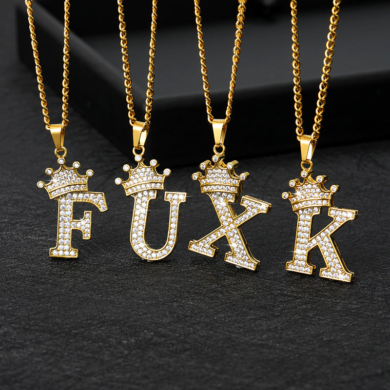 Mens Initial Pendant Gold Chain With Initial For Guys