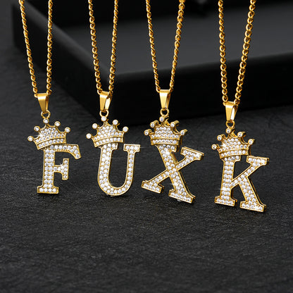 Mens Initial Pendant Gold Chain With Initial For Guys