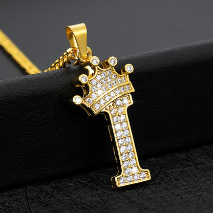 Mens Initial Pendant Gold Chain With Initial For Guys