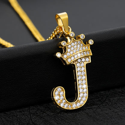 Mens Initial Pendant Gold Chain With Initial For Guys