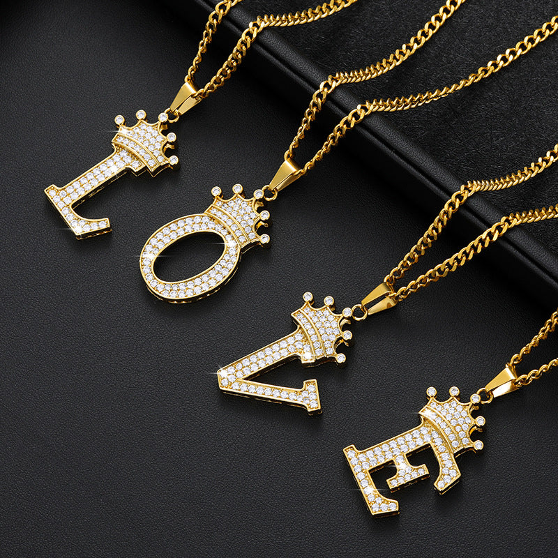 Mens Initial Pendant Gold Chain With Initial For Guys