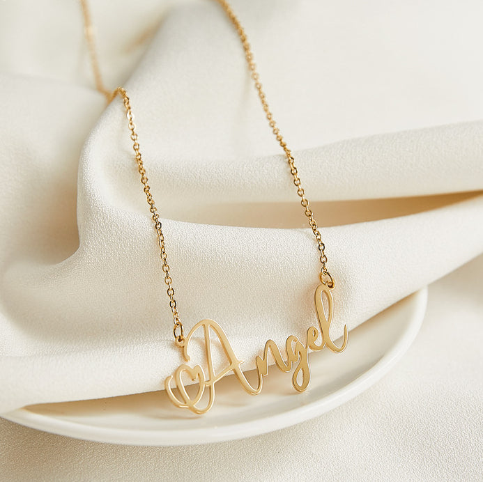 Custom Name Necklace For Girlfriend Name Necklace Gold