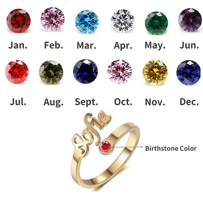 personalized 3 stone birthstone rings