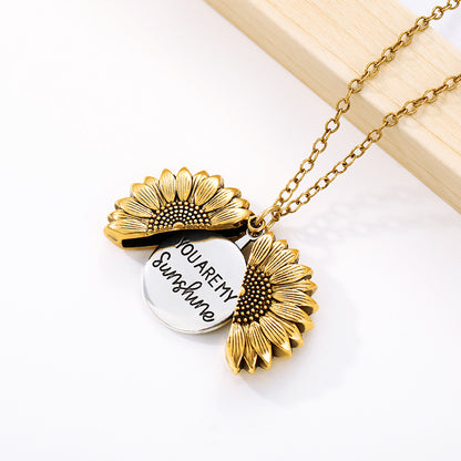  Vintage Sunflower Pendant Necklace Sunflower Necklace For Women