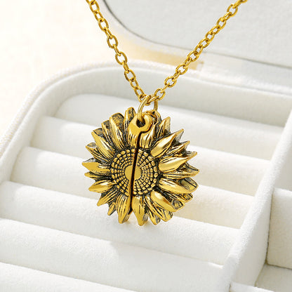  Vintage Sunflower Pendant Necklace Sunflower Necklace For Women